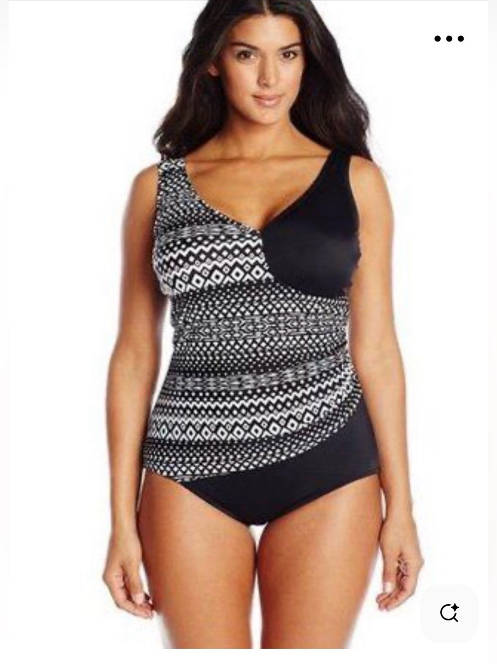 Maxine of Hollywood Black & White Patterned One-Piece Swimsuit - Women
